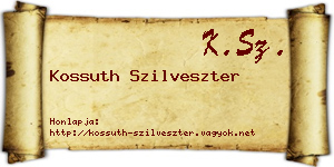 Kossuth Szilveszter névjegykártya